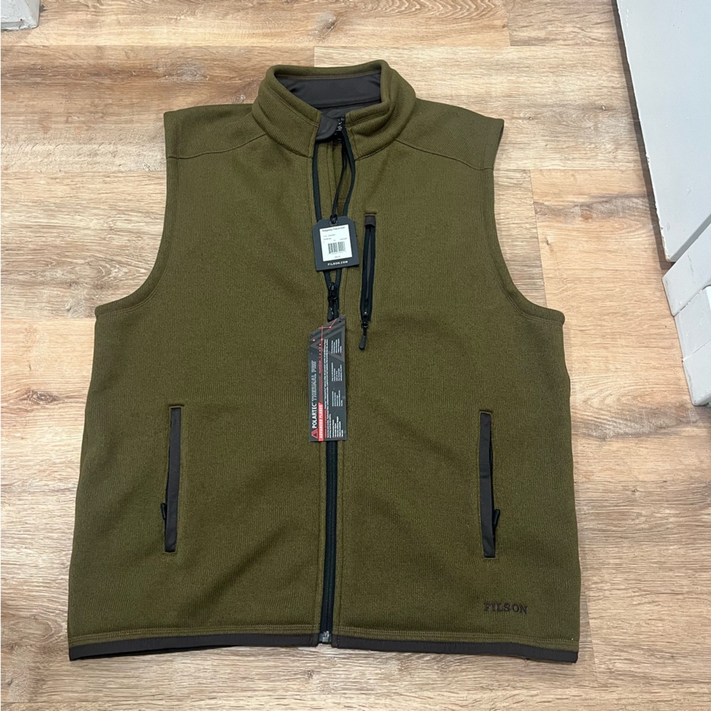 Filson Ridgeway Fleece Vest LARGE Green